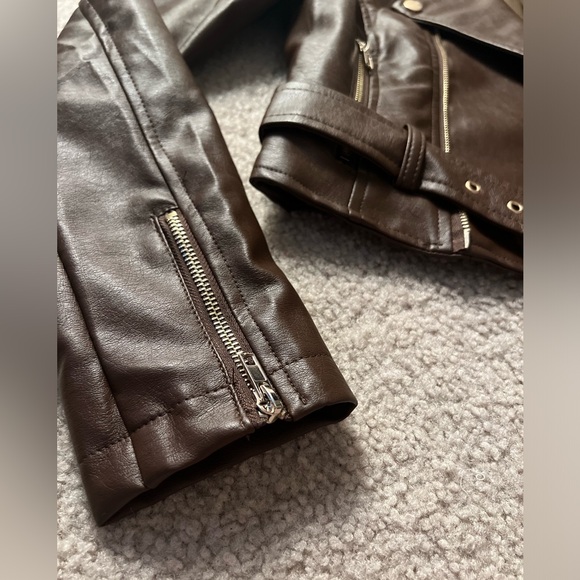 Fashion Nova Brown Faux Leather Jacket - Picture 4 of 6